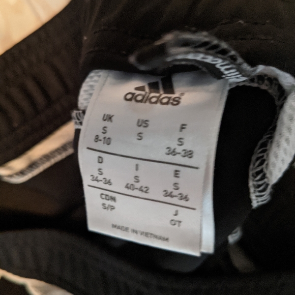 Adidas 3 stripe black and white track pants - Picture 3 of 3